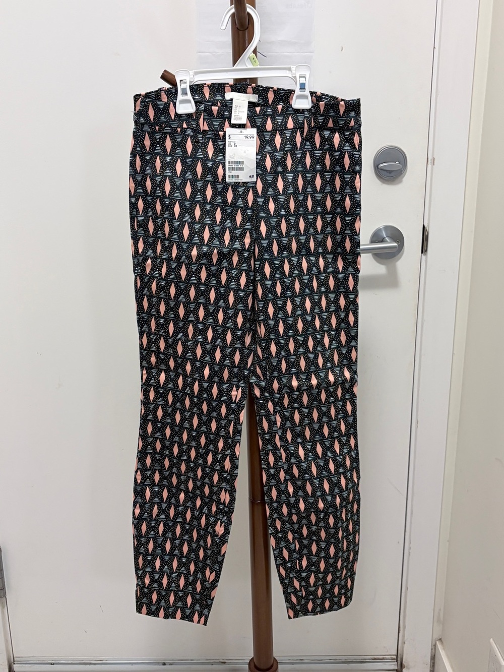 H&M Black and orange Geometric pants